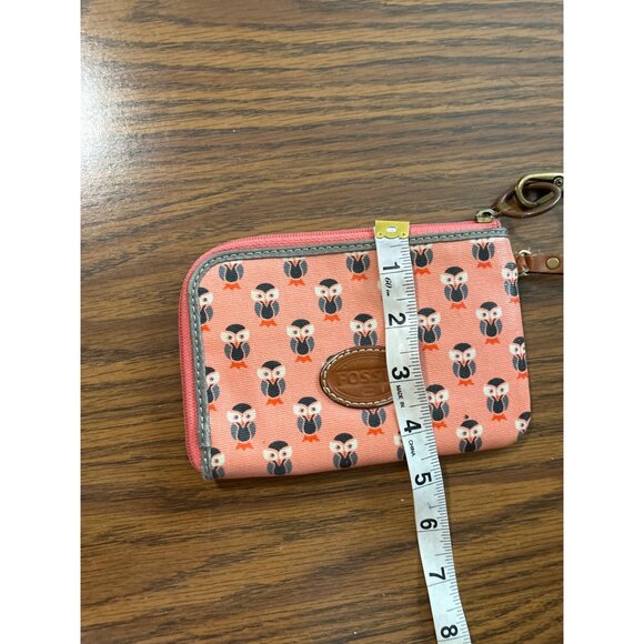 Fossil owl mini credit card holder change purse small bag - Picture 10 of 12